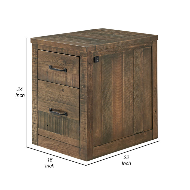 Distressed wood deals file cabinet